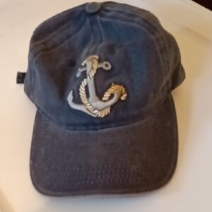Navy Blue Cap with Anchor Embroidery